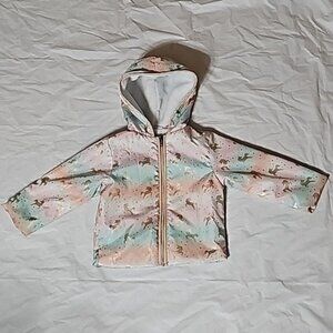 penelope mack ltd Girls Size 2T Multicolor Unicorn Hooded Zippered Jacket Used